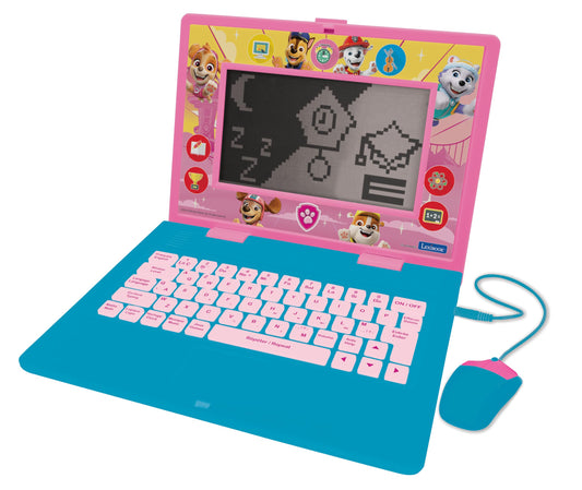 LEXiBOOK Paw Patrol laptop front view with vibrant colors to spark bilingual learning.
