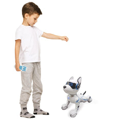 LEXiBOOK Power Puppy dances via gesture control for engaging play.
