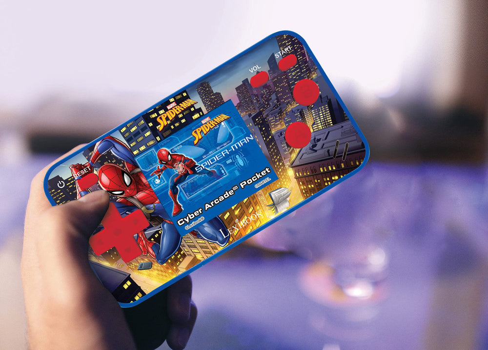 Lexibook Spider-Man Cyber Arcade 150-game library offers varied gameplay