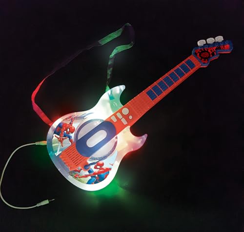 Lexibook Spider-Man guitar handle with six keys enables instant melodies.