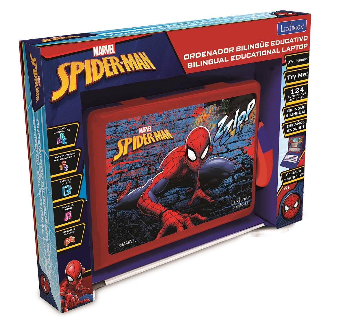 LEXiBOOK Spider-Man music activities introduce notes and melodies for early exploration.