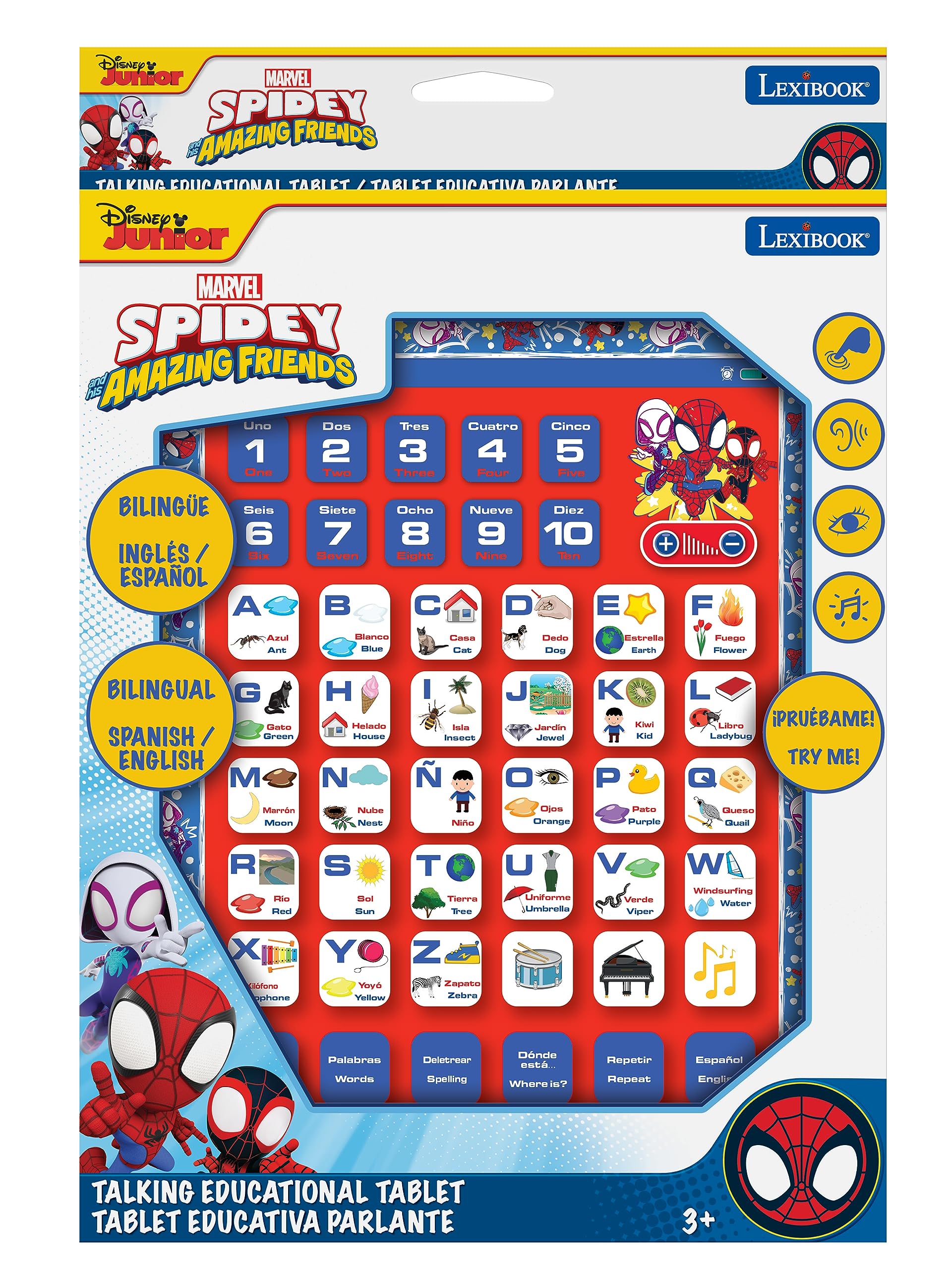 LEXiBOOK Spidey tablet child using on the move supports learning anywhere