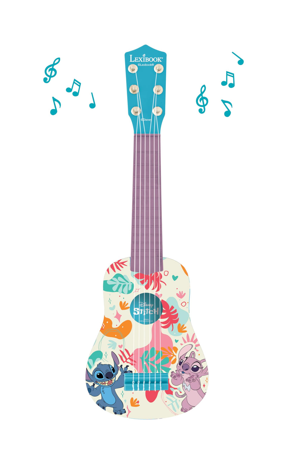 Child holds 53 cm Stitch guitar designed for small hands.