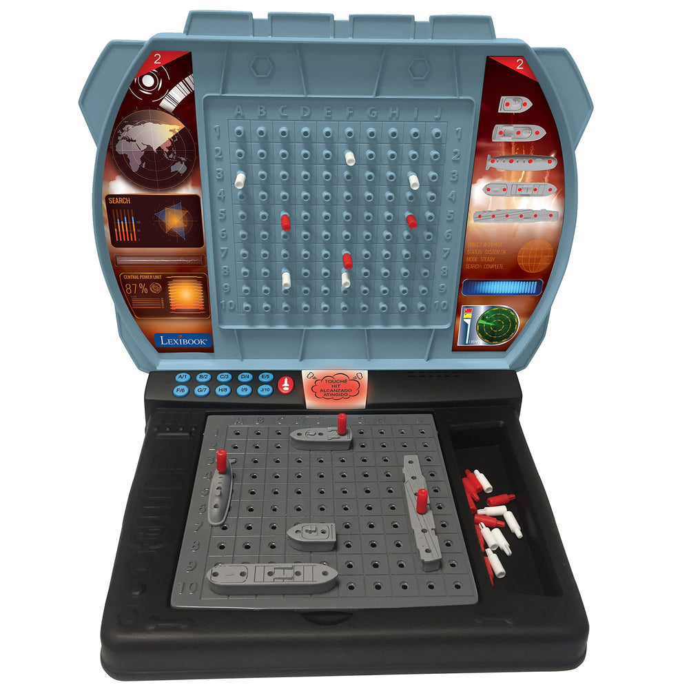 Lexibook Talking Sea Battle ocean grids shown for battle-ready play area