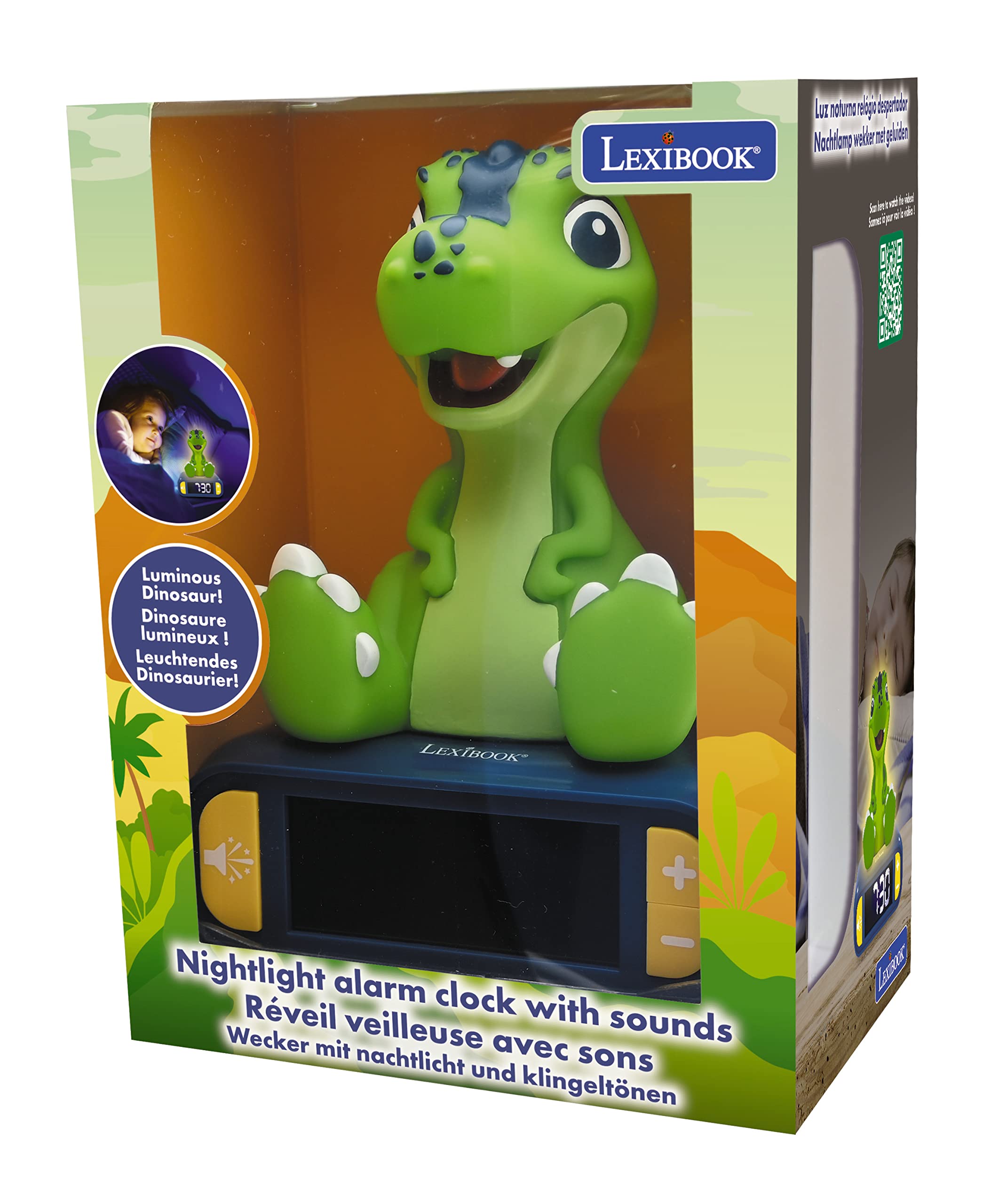 LEXiBOOK RL800DINO top button turns off the alarm quickly.