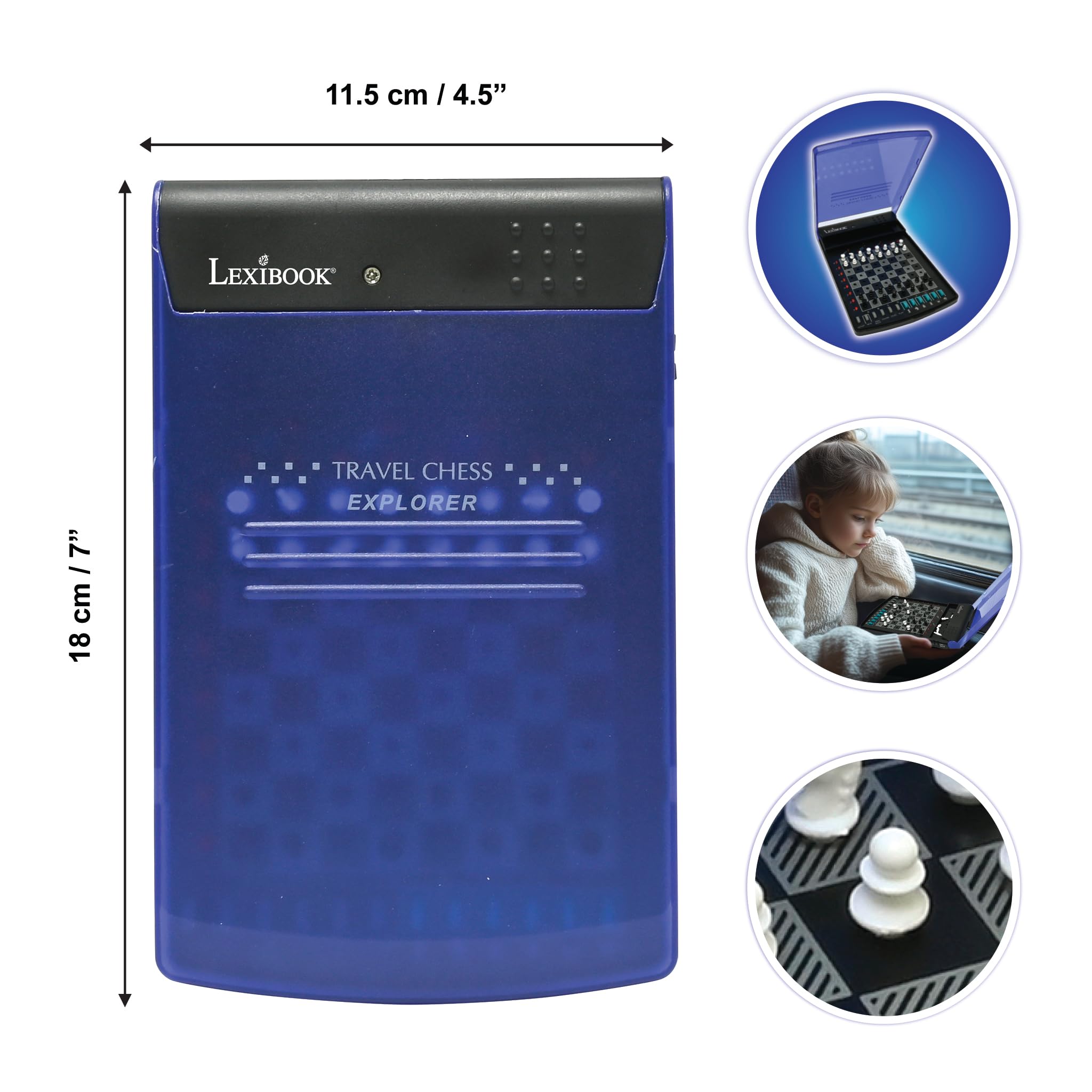 Lexibook travel chess board with indicator lights showing moves.