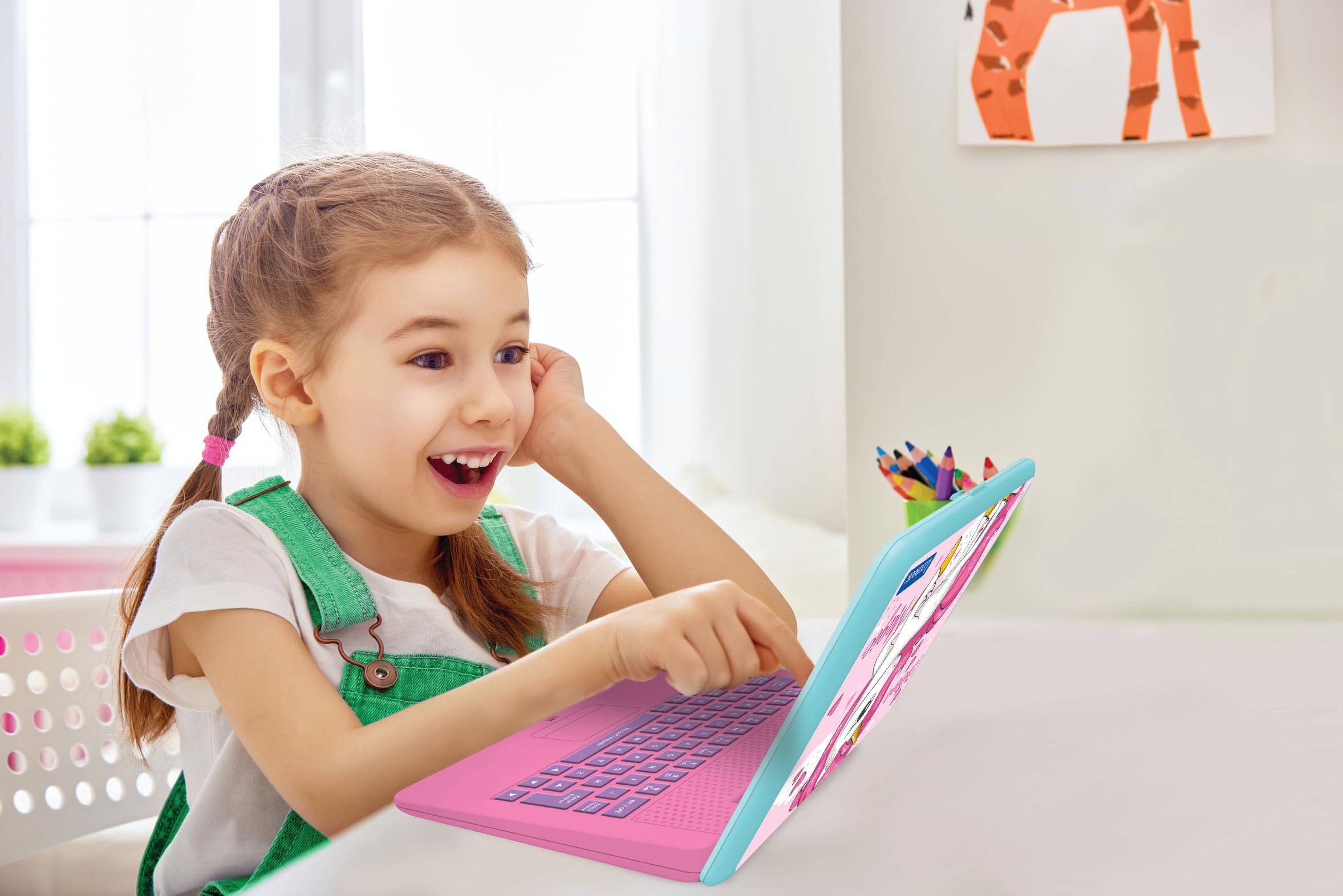 LEXiBOOK Unicorn Laptop compact-design fits small hands for easy portability