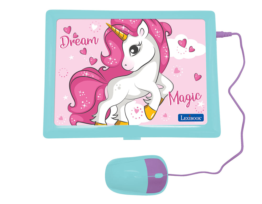LEXiBOOK Unicorn Laptop keyboard and mouse provide realistic hands-on typing play
