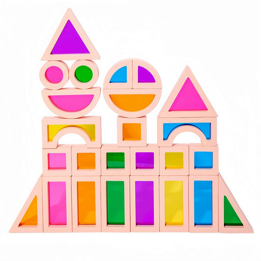 Lexza Rainbow Blocks 25pcs — colorful blocks for creative tower building.