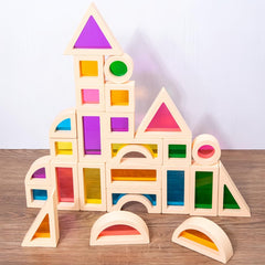 Lexza Rainbow Blocks — colorful cubes boost color recognition and creative building.