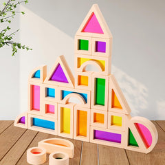 Lexza Rainbow Blocks — blocks enhance hand-eye coordination through hands-on stacking.
