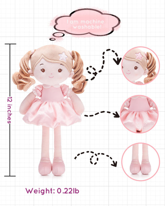 LeyaDoll my first baby rag doll close-up highlights plush materials and safe stitching.