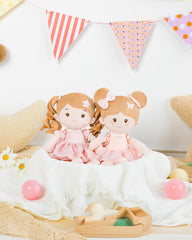 LeyaDoll snuggle soft fabric detail emphasizes a cozy embrace and soothing feel.