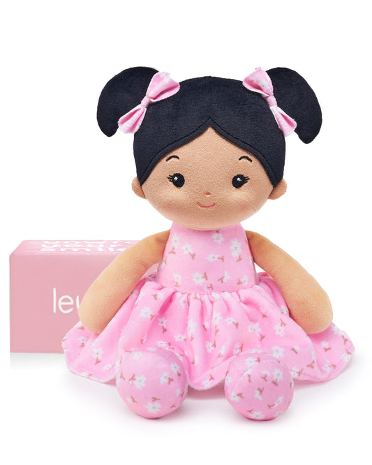 LeyaDoll soft baby doll 12-inch pink-tanned cuddly companion for toddlers