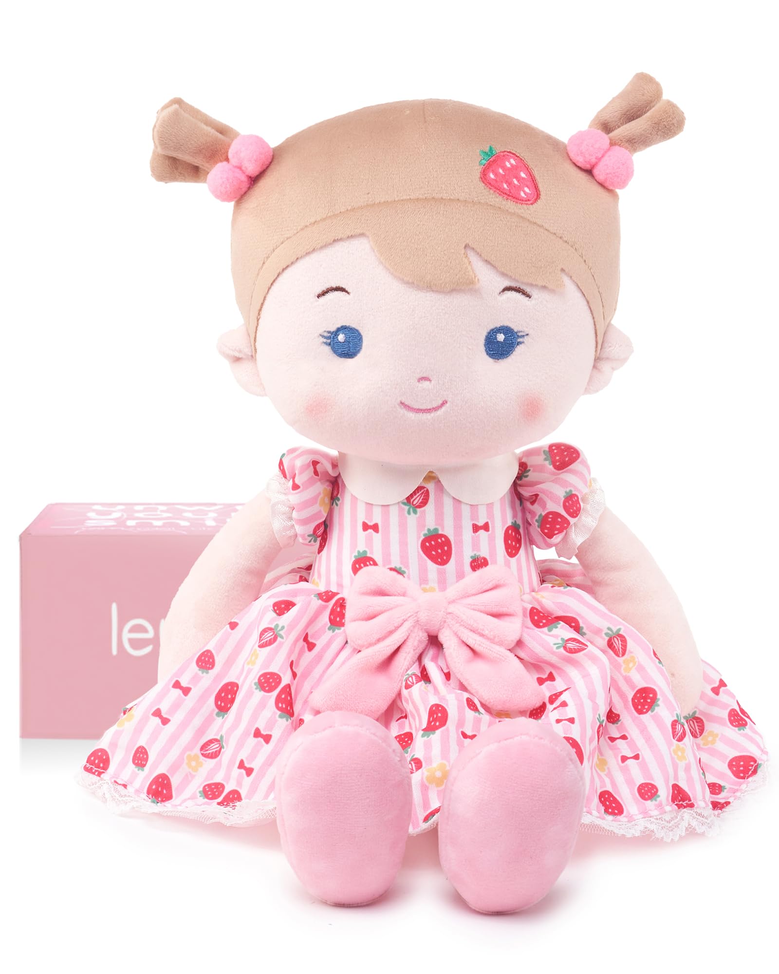 LeyaDoll 16-inch soft baby doll face close-up for cuddles.