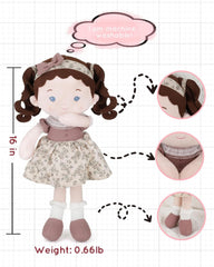 LeyaDoll 16-inch close-up shows plush fabric ideal for comforting hugs.