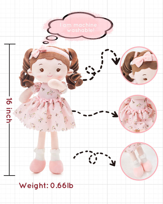 LeyaDoll soft doll 16inch body texture closeup shows plush fabric