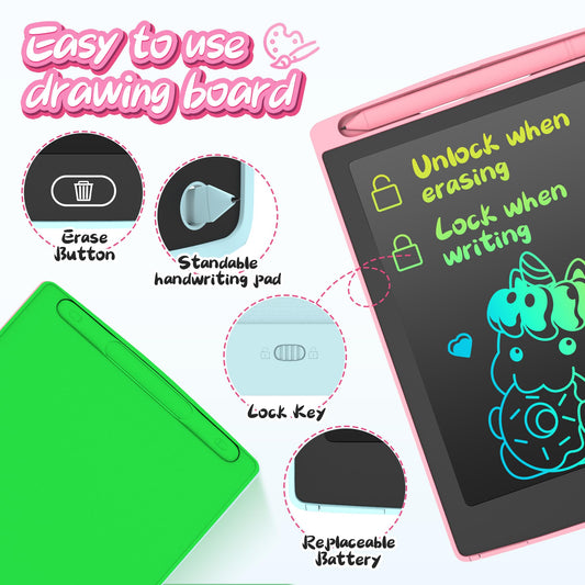 LEYAOYAO 3-pack pink LCD writing tablet: playful doodling with no mess.