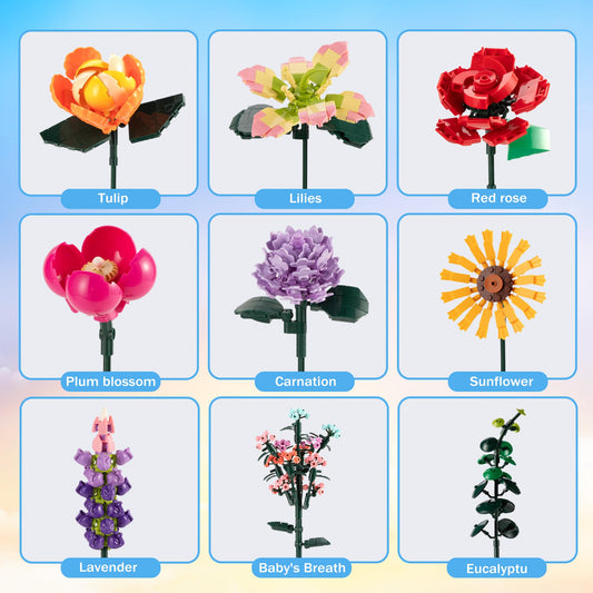 Leyic DIY Flower Bouquet Building Set being assembled for creative relaxation