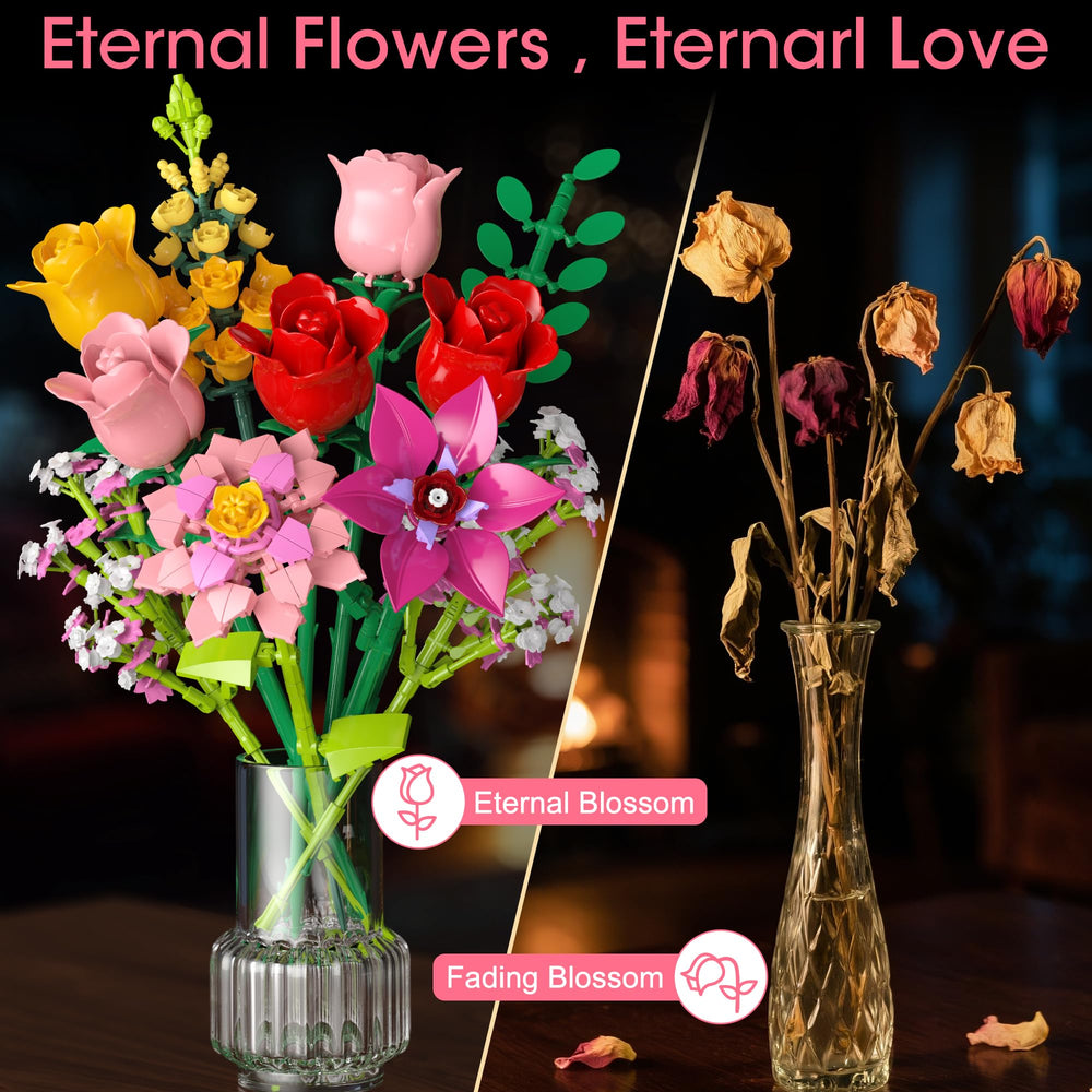 Leyic Flowers Bouquet Building Set wedding ornament suitable for lasting decor