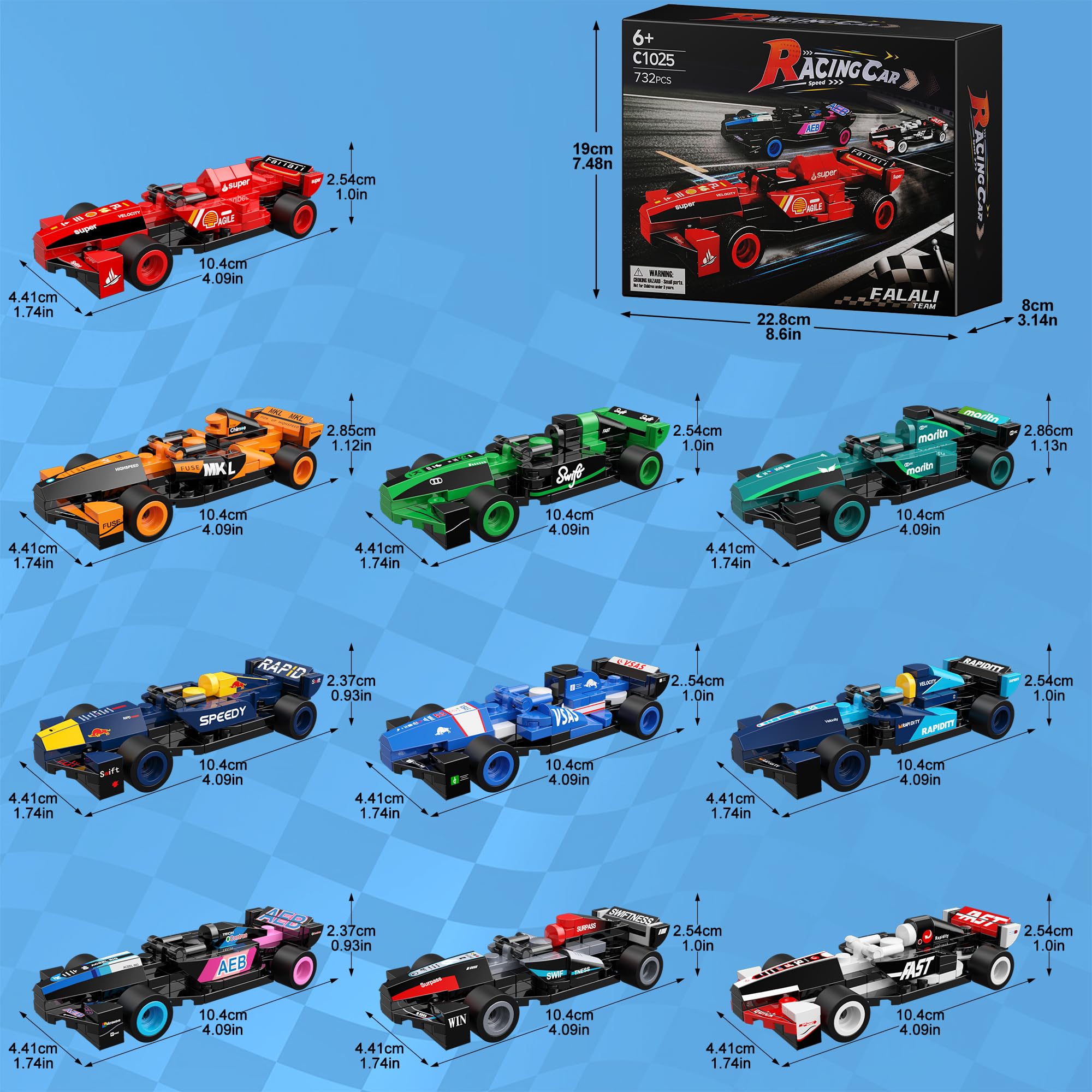 Leyic Formula race car building blocks set spare-parts, extra pieces support ongoing builds and variations.