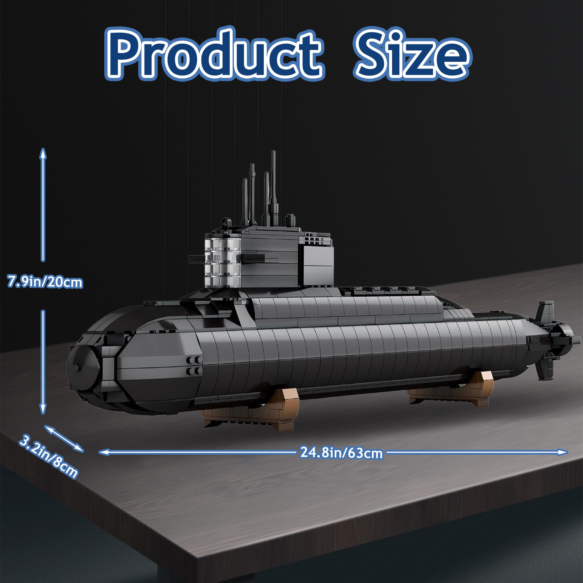 Leyic Nuclear Submarine stand display on a desk for stylish showcasing
