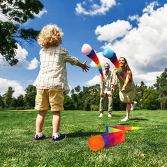 Leyndo comet ball rainbow tail orange top, ideal for classroom games.