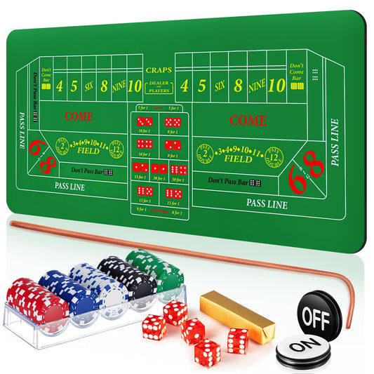 Leyndo craps layout mat with non-slip surface for stable play