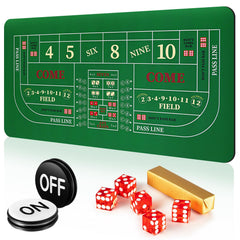 Leyndo craps tabletop mat with rubber surface for smooth, stable play.