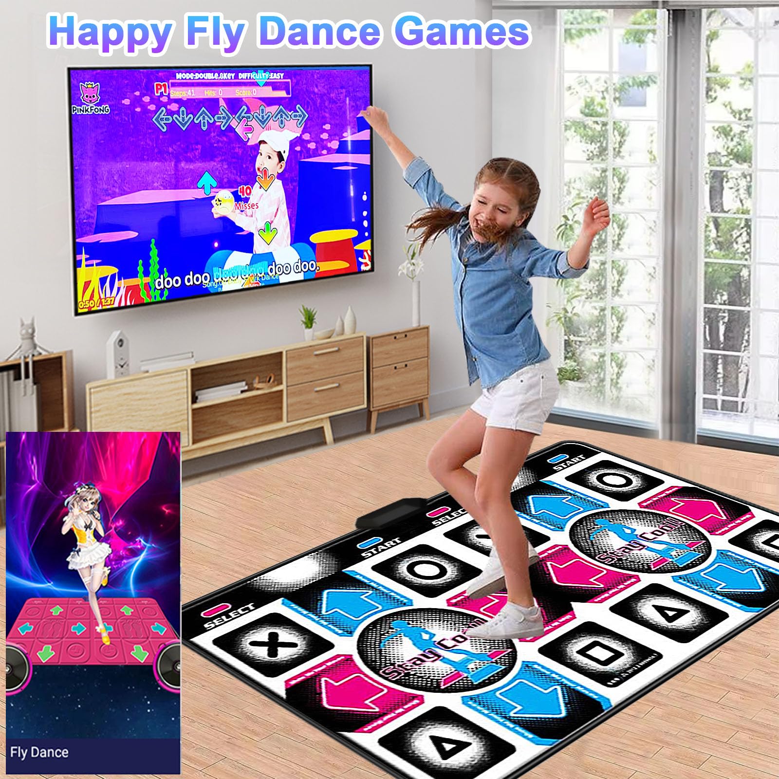 Leyoutime TV dance game console connected via HDMI for instant family fun.