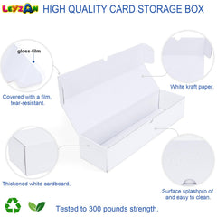 Leyzan storage box dimensions 14.4 inches provide a compact, stackable card collection solution.