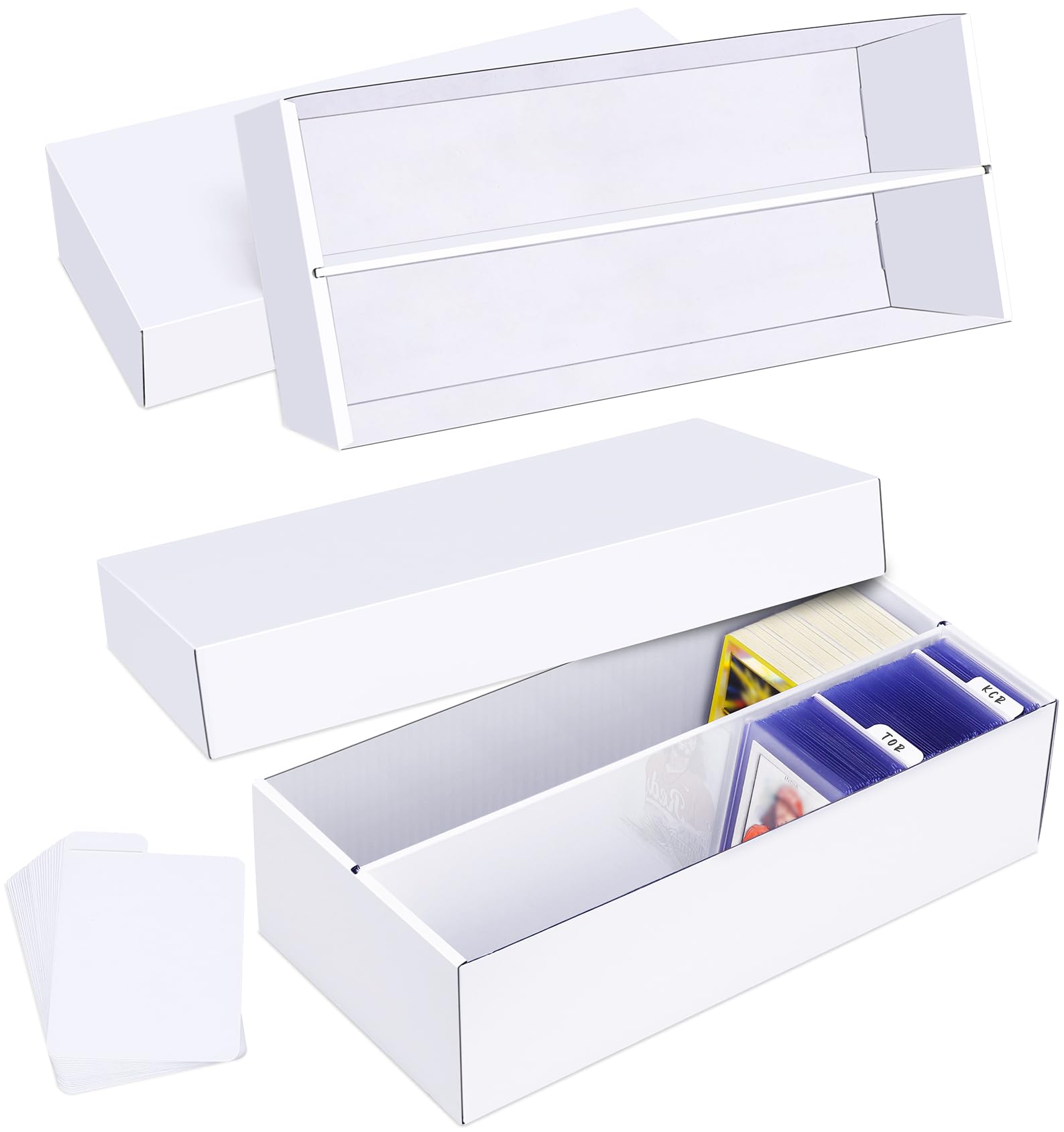 Leyzan 2-pack trading card storage box shows 1600-card capacity for bulk collections