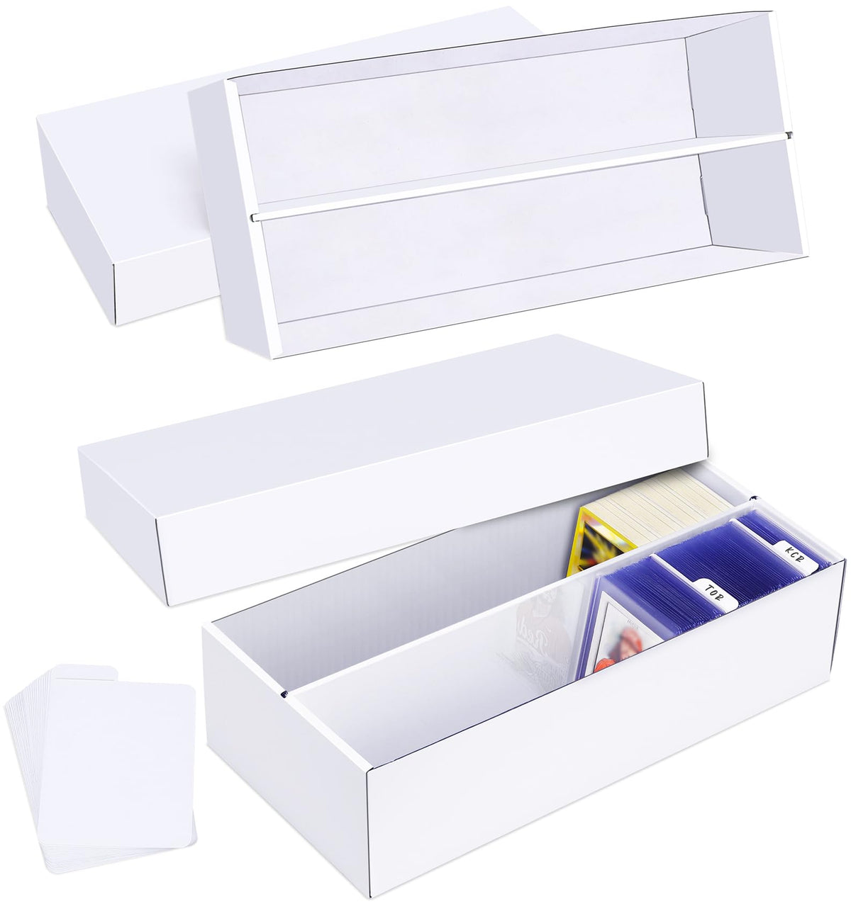 Leyzan 2-pack trading card storage box shows 1600-card capacity for bulk collections