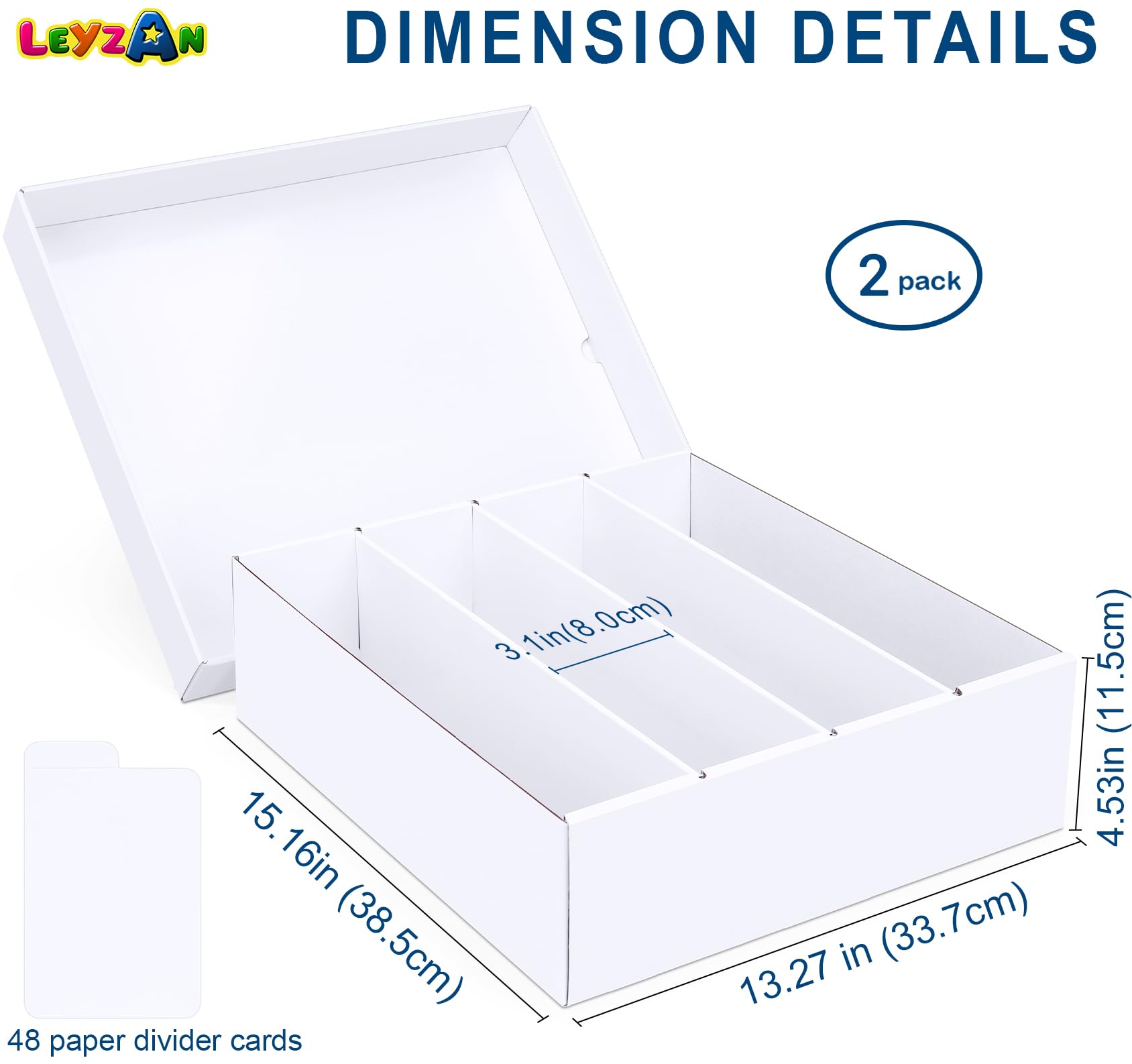 Leyzan card storage box reinforced double-layer design supports heavy stacking.