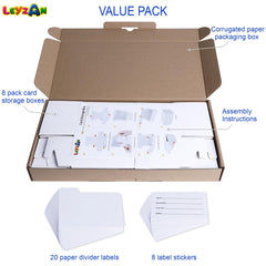 Leyzan labeled dividers help separate sets and themes at a glance.