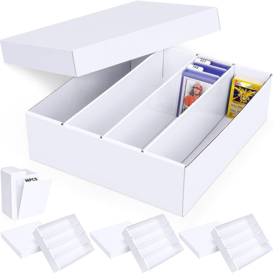 Leyzan trading card storage box four-pack showing large capacity for bulk collections.