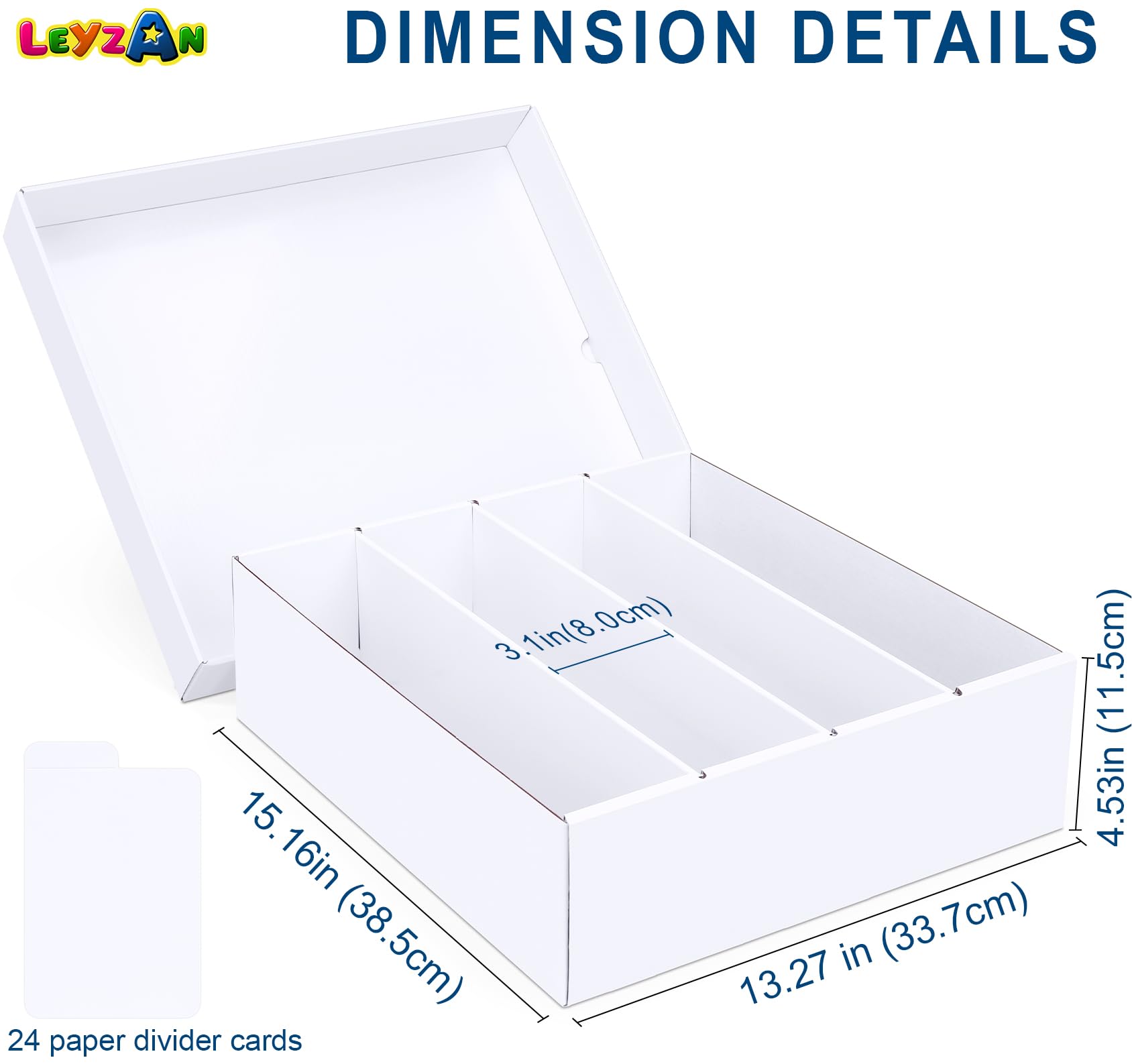 Leyzan interior dividers in action, helps organize cards with writable index tabs.