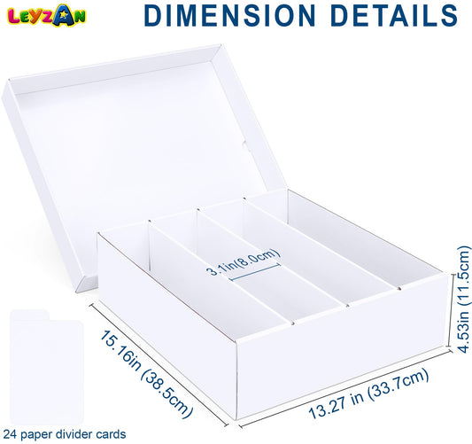 Leyzan interior dividers in action, helps organize cards with writable index tabs.