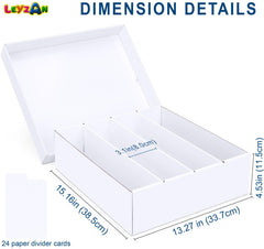 Leyzan interior dividers in action, helps organize cards with writable index tabs.