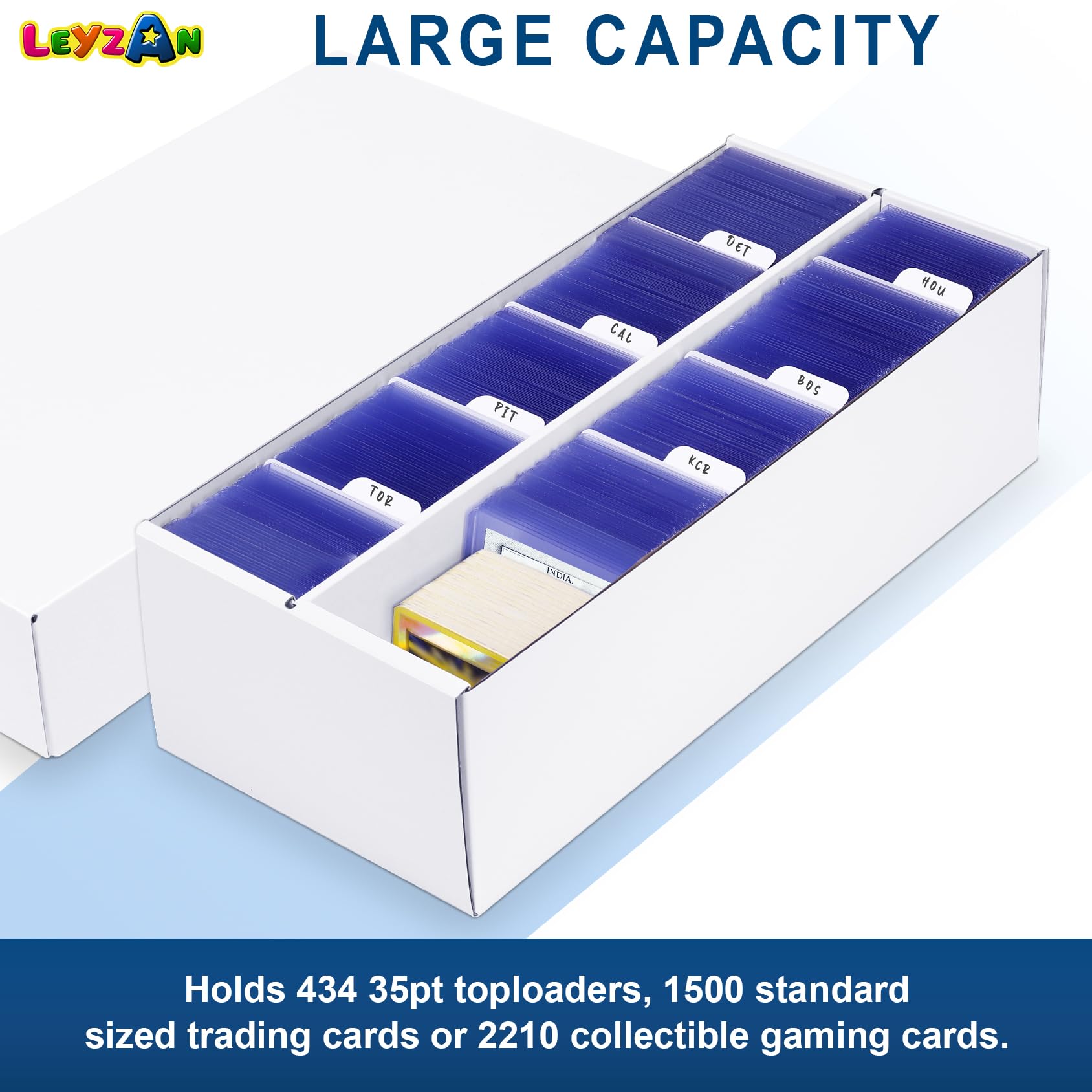 Leyzan two-pack storage ideal for MTG decks, Yu-Gi-Oh!, and sports collections