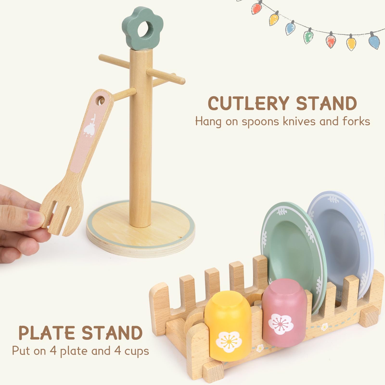LFENYIGI wooden utensils with safe rounded edges