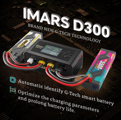 LFisprity IMARS D300 dual charger back view with ports and safety features