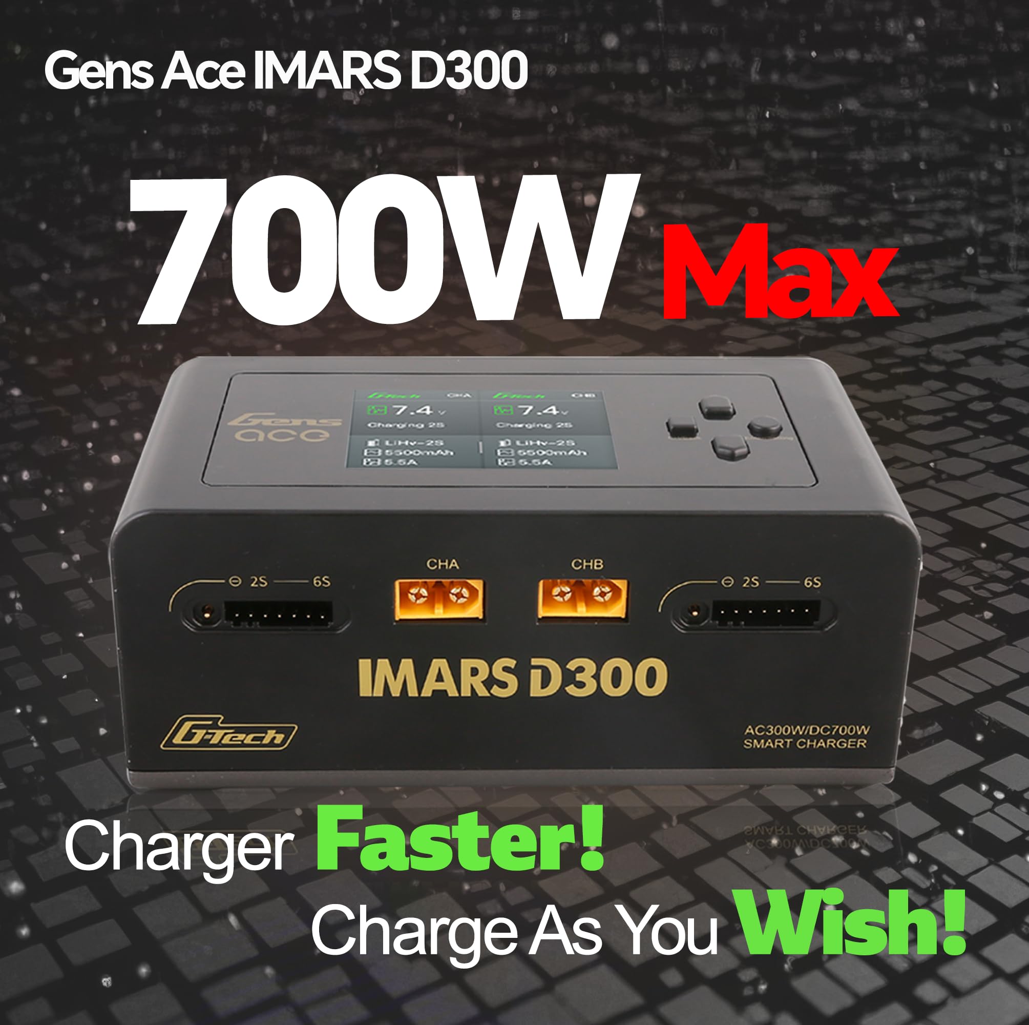 LFisprity IMARS D300 seven modes graphic for charging, discharging, and balancing