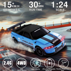 LFOLUSU RC drift car 4WD drive system for better traction