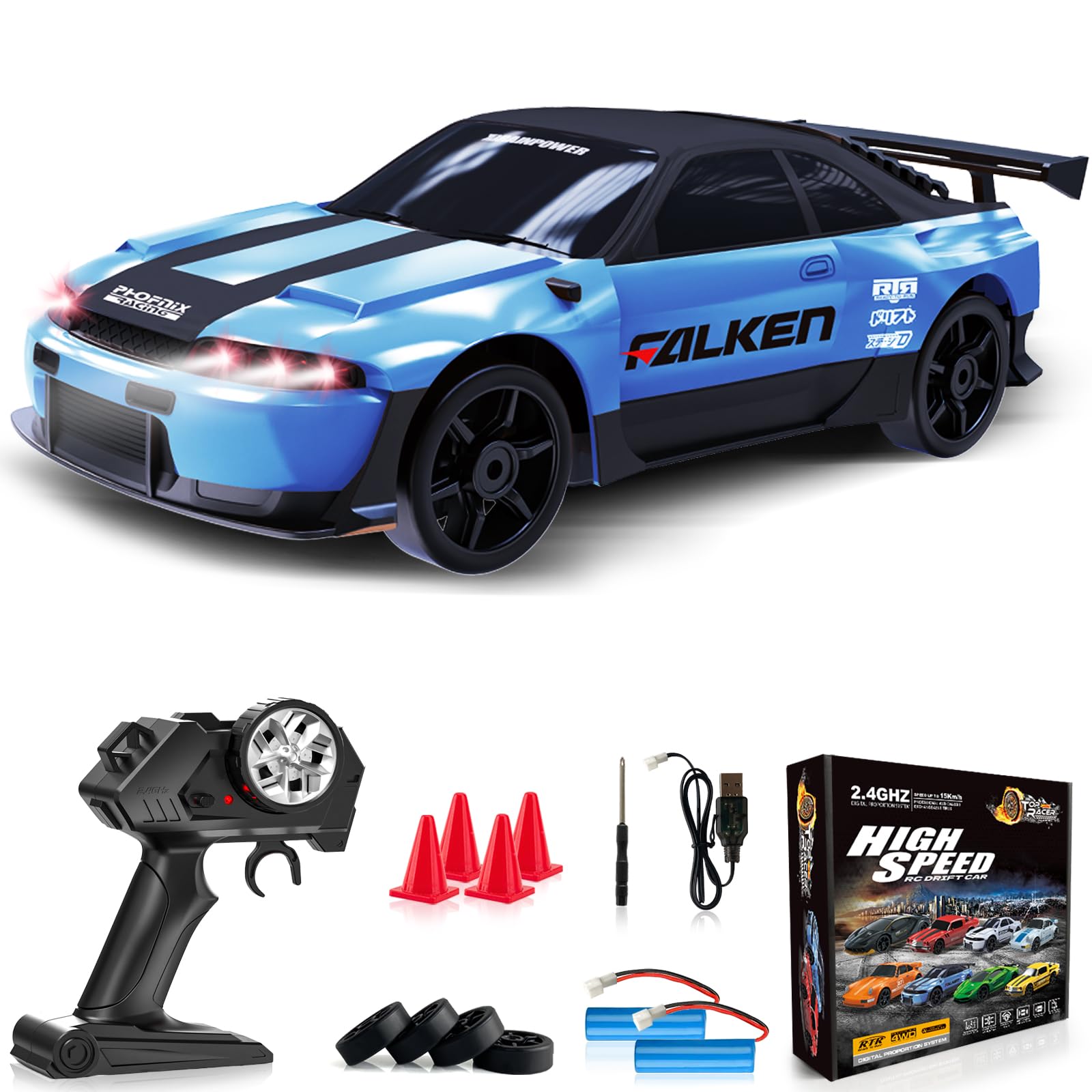 LFOLUSU RC drift car front LED lights for night play