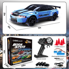 LFOLUSU RC drift car night ride with LED illumination