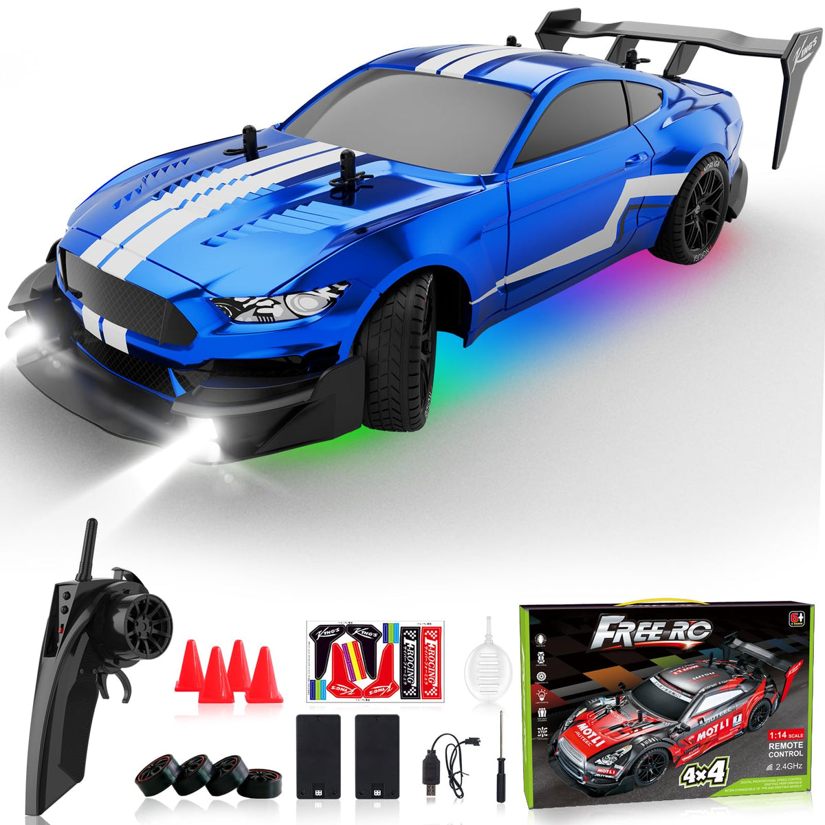 LFOLUSU remote control car 4WD drifting on a smooth surface