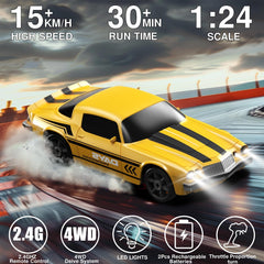 LFOLUSU RC drift car 4WD chassis for stable, responsive handling.