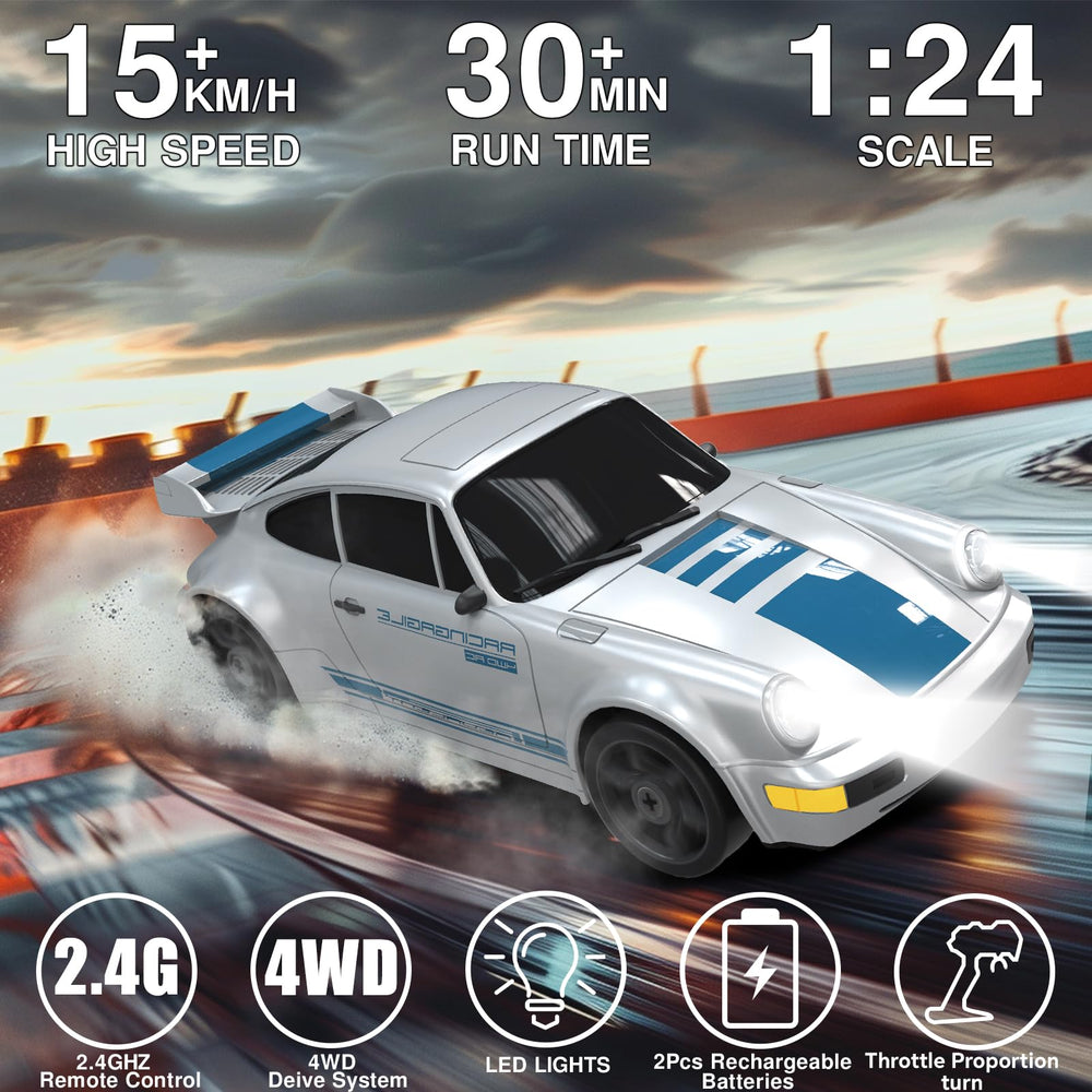 LFOLUSU RC drift car 4WD drive system delivers strong traction