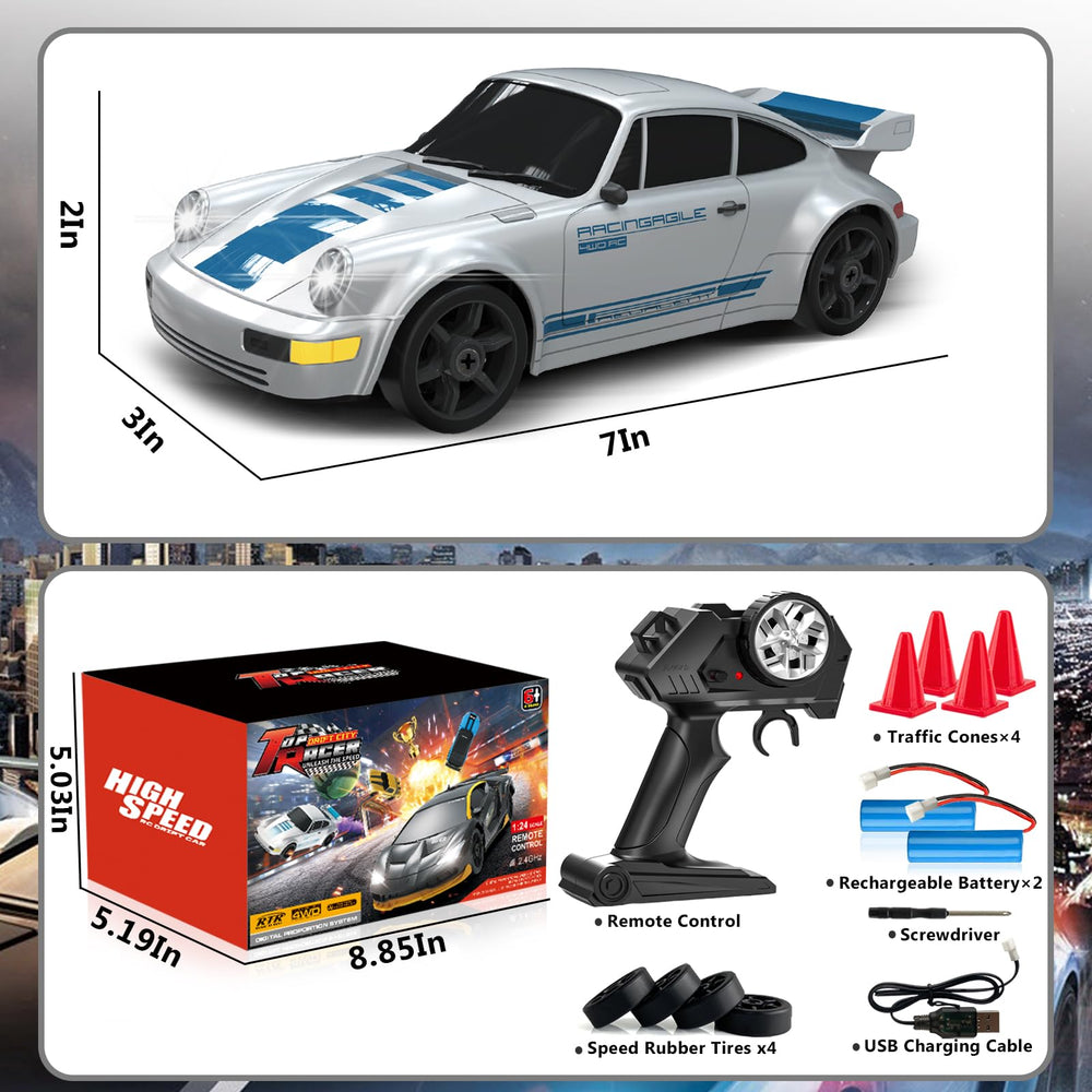 LFOLUSU RC drift car LED lights add drama to night sessions